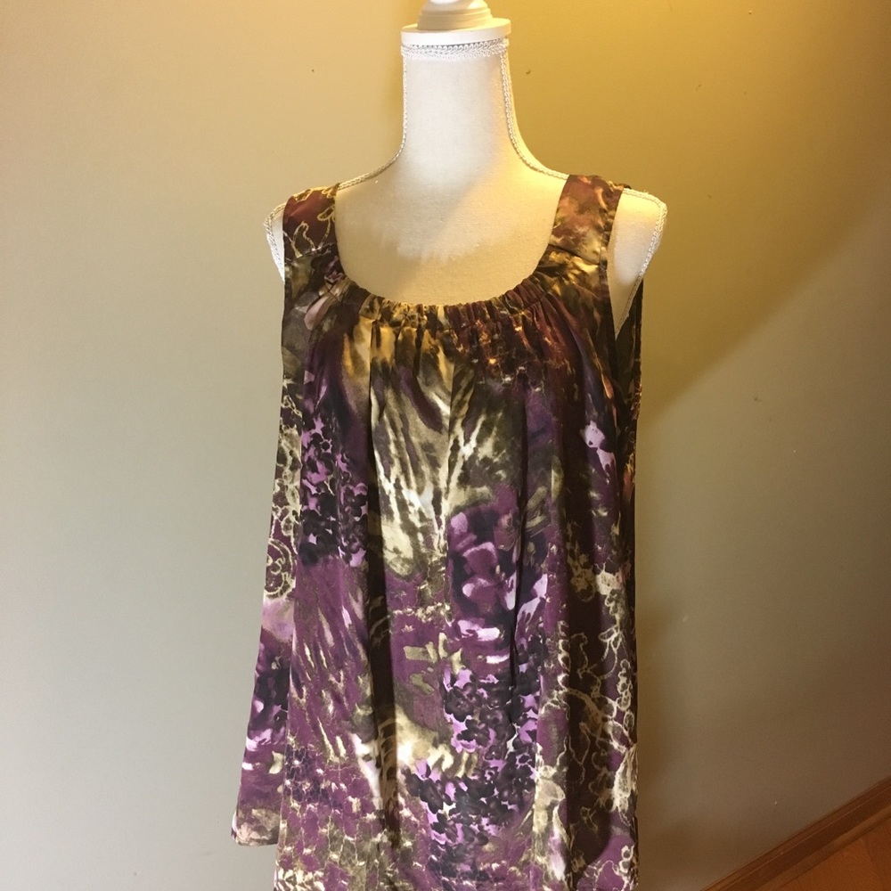 Fun Purple Print Tank Top 1X